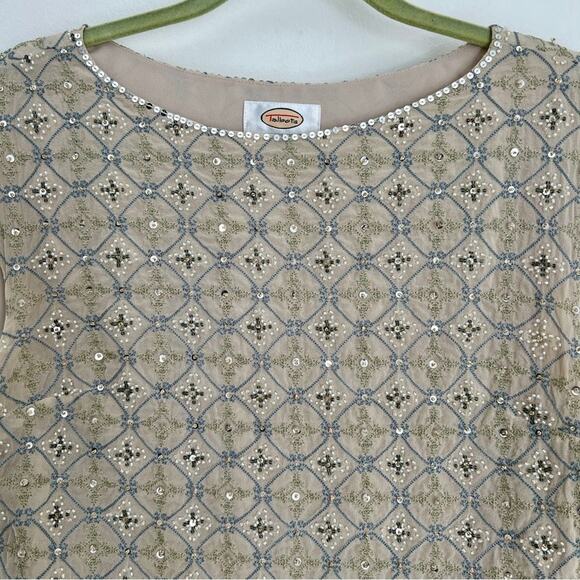 Talbots silk beaded brocade, lined, 12, sequins‎ short sleeved dressy formal top - Picture 6 of 11